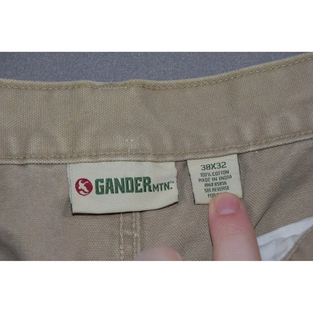 Gander Mountain Pants Mens 36x30 Khaki Canvas Double Knee Workwear Heavyweight